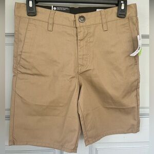 Volcom YOUTH Waist 28 Khaki Regular Rise Modern Straight Shorts, NEW!!